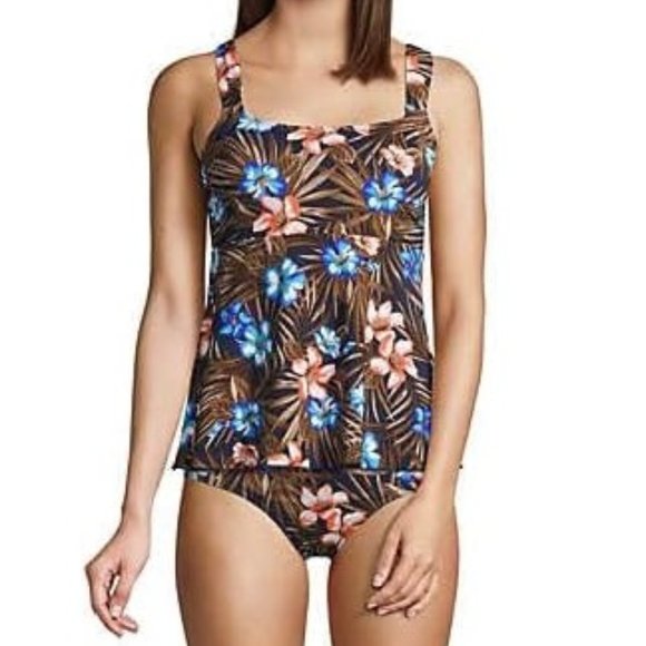 Lands' End Other - NWT Lands' End Women's Flutter Scoop Neck Tankini Swimsuit Size L $85 9B645